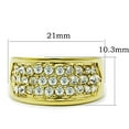 thumbnail image 1 of IP Gold(Ion Plating) Stainless Steel Ring with Top Grade Crystal in Clear for Women Clear Stone Color Style TK1385 Size 8, 1 of 3