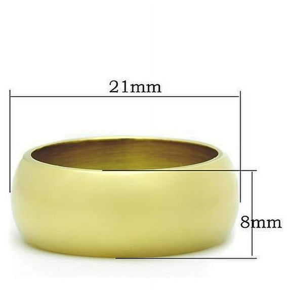 IP Gold(Ion Plating) Stainless Steel Ring with No Stone for Women Minimalist Theme No Stone Stone Color Style TK1391 Size 8