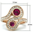 thumbnail image 1 of IP Rose Gold(Ion Plating) Stainless Steel Ring with Top Grade Crystal in Fuchsia for Women Fuchsia Stone Color Style TK1413 Size 10, 1 of 3