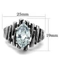 thumbnail image 1 of TK1516 - High polished (no plating) Stainless Steel Ring with AAA Grade CZ in Clear, 1 of 1