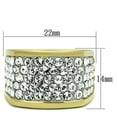 thumbnail image 1 of Two-Tone IP Gold (Ion Plating) Stainless Steel Ring with Top Grade Crystal in Clear for Women Clear Stone Color Style TK1545 Size 7, 1 of 3