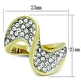 thumbnail image 1 of Two-Tone IP Gold (Ion Plating) Stainless Steel Ring with Top Grade Crystal in Clear for Women Clear Stone Color Style TK1549 Size 5, 1 of 3