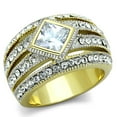 thumbnail image 1 of Two-Tone IP Gold (Ion Plating) Stainless Steel Ring with AAA Grade CZ in Clear for Women Clear Stone Color Style TK1551 Size 6, 1 of 4