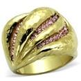 thumbnail image 1 of IP Gold(Ion Plating) Stainless Steel Ring with Top Grade Crystal in Light Rose for Women Light Rose Stone Color Style TK1638 Size 7, 1 of 4