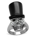 thumbnail image 1 of Two-Tone IP Black Stainless Steel Ring with Top Grade Crystal in Clear for Women Novelty Theme Clear Stone Color Style TK1662 Size 9, 1 of 4