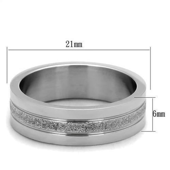 High polished (no plating) Stainless Steel Ring with No Stone for Women Minimalist Theme No Stone Stone Color Style TK1668 Size 8