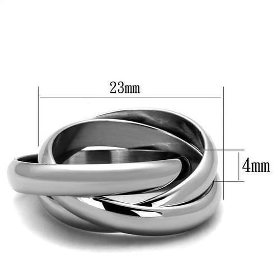 High polished (no plating) Stainless Steel Ring with No Stone for Women Minimalist Theme No Stone Stone Color Style TK1669 Size 5