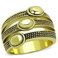 thumbnail image 1 of IP Gold(Ion Plating) Stainless Steel Ring with Epoxy in Jet for Women Boho Theme Jet Stone Color Style TK1718 Size 5, 1 of 2