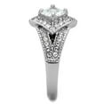 thumbnail image 1 of TK1760 - High polished (no plating) Stainless Steel Ring with AAA Grade CZ in Clear, 1 of 1