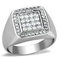 thumbnail image 1 of High polished (no plating) Stainless Steel Ring with AAA Grade CZ in Clear for Women Clear Stone Color Style TK1802 Size 8, 1 of 4