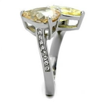 TK1820 - High polished (no plating) Stainless Steel Ring with AAA Grade CZ in Multi Color