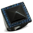 thumbnail image 1 of IP Black(Ion Plating) Stainless Steel Ring with Top Grade Crystal in Montana for Women Montana Stone Color Style TK1841 Size 7, 1 of 4