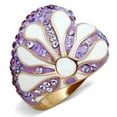 thumbnail image 1 of TK1850 - IP Rose Gold(Ion Plating) Stainless Steel Ring with Top Grade Crystal in Multi Color, 1 of 1