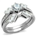 thumbnail image 1 of High polished (no plating) Stainless Steel Ring with AAA Grade CZ in Clear for Women Clear Stone Color Style TK1856 Size 5, 1 of 4