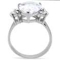 thumbnail image 1 of High polished (no plating) Stainless Steel Ring with AAA Grade CZ in Clear for Women Clear Stone Color Style TK186 Size 5, 1 of 4