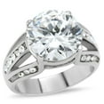 thumbnail image 1 of High polished (no plating) Stainless Steel Ring with AAA Grade CZ in Clear for Women Clear Stone Color Style TK187 Size 8, 1 of 5