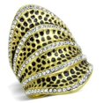 thumbnail image 1 of TK1887 - IP Gold(Ion Plating) Stainless Steel Ring with Top Grade Crystal in Clear, 1 of 1