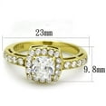 thumbnail image 1 of IP Gold(Ion Plating) Stainless Steel Ring with AAA Grade CZ in Clear for Women Clear Stone Color Style TK1899 Size 11, 1 of 3