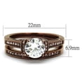 thumbnail image 1 of IP Coffee light Stainless Steel Ring with AAA Grade CZ in Clear for Women Clear Stone Color Style TK1919LC Size 7, 1 of 4