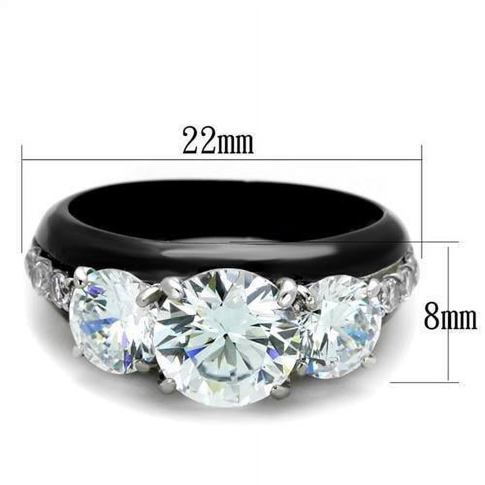 Two-Tone IP Black Stainless Steel Ring with AAA Grade CZ in Two-Tone IP Black Stainless Steel Ring with AAA Grade CZ in