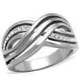 thumbnail image 1 of High polished (no plating) Stainless Steel Ring with Top Grade Crystal in Clear for Women Clear Stone Color Style TK2025 Size 8, 1 of 4