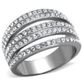 thumbnail image 1 of TK2029 - High polished (no plating) Stainless Steel Ring with Top Grade Crystal in Clear, 1 of 1