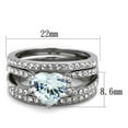thumbnail image 1 of High polished (no plating) Stainless Steel Ring with AAA Grade CZ in Clear for Women Clear Stone Color Style TK2041 Size 5, 1 of 3