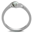 thumbnail image 1 of TK2042 - High polished (no plating) Stainless Steel Ring with AAA Grade CZ in Clear, 1 of 1