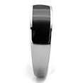 thumbnail image 1 of TK2062 - High polished (no plating) Stainless Steel Ring with Epoxy in Jet, 1 of 1