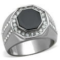 thumbnail image 1 of High polished (no plating) Stainless Steel Ring with Top Grade Crystal in Clear for Women Clear Stone Color Style TK2066 Size 11, 1 of 4