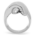 thumbnail image 1 of High polished (no plating) Stainless Steel Ring with No Stone for Women Minimalist Theme No Stone Stone Color Style TK207 Size 10, 1 of 5