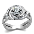 thumbnail image 1 of TK2111 - High polished (no plating) Stainless Steel Ring with Top Grade Crystal in Clear, 1 of 1