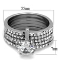 thumbnail image 1 of High polished (no plating) Stainless Steel Ring with AAA Grade CZ in Clear for Women Clear Stone Color Style TK2120 Size 7, 1 of 3
