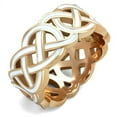 thumbnail image 1 of IP Rose Gold(Ion Plating) Stainless Steel Ring with Epoxy in White for Women Celtic Theme White Stone Color Style TK2159 Size 9, 1 of 4