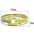 thumbnail image 1 of TK2164 - Two-Tone IP Gold (Ion Plating) Stainless Steel Ring with Top Grade Crystal  in Clear Size 6, 1 of 3