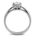 thumbnail image 1 of TK2172 - High polished (no plating) Stainless Steel Ring with AAA Grade CZ in Clear, 1 of 1