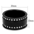 thumbnail image 1 of TK2195 - IP Black(Ion Plating) Stainless Steel Ring with Top Grade Crystal in Clear, 1 of 1