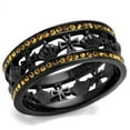 thumbnail image 1 of IP Black(Ion Plating) Stainless Steel Ring with Top Grade Crystal in Topaz for Women Topaz Stone Color Style TK2204 Size 6, 1 of 4