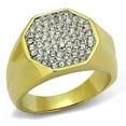 thumbnail image 1 of TK2221 - Two-Tone IP Gold (Ion Plating) Stainless Steel Ring with Top Grade Crystal in Clear, 1 of 1