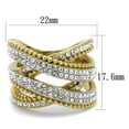 thumbnail image 1 of Two-Tone IP Gold (Ion Plating) Stainless Steel Ring with Top Grade Crystal in Clear for Women Clear Stone Color Style TK2252 Size 8, 1 of 3