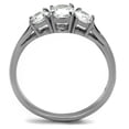 thumbnail image 1 of TK2260 - High polished (no plating) Stainless Steel Ring with AAA Grade CZ in Clear, 1 of 1