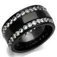 thumbnail image 1 of IP Black(Ion Plating) Stainless Steel Ring with AAA Grade CZ in Clear for Women Clear Stone Color Style TK2290 Size 7, 1 of 4