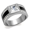 thumbnail image 1 of High polished (no plating) Stainless Steel Ring with Top Grade Crystal in Clear for Women Clear Stone Color Style TK2308 Size 9, 1 of 4