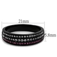 thumbnail image 1 of IP Black(Ion Plating) Stainless Steel Ring with Top Grade Crystal in Amethyst for Women Amethyst Stone Color Style TK2366 Size 6, 1 of 3