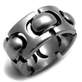 thumbnail image 1 of TK2421 - Antique Silver Stainless Steel Ring with Epoxy in Jet, 1 of 4