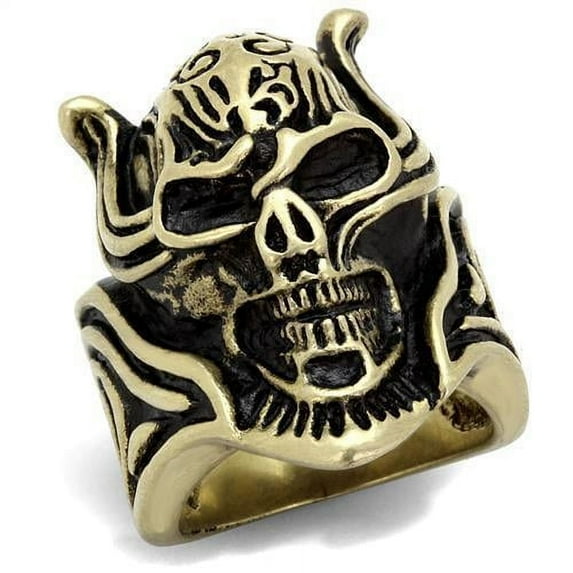 TK2446 - IP Antique Copper Stainless Steel Ring with Epoxy in Jet