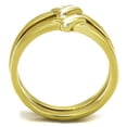thumbnail image 1 of TK2494 - IP Gold(Ion Plating) Stainless Steel Ring with Epoxy in White, 1 of 1