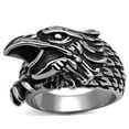thumbnail image 1 of High polished (no plating) Stainless Steel Ring with Epoxy in Jet for Women Animals Theme Jet Stone Color Style TK2515 Size 8, 1 of 5