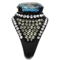 thumbnail image 1 of TK2555 - IP Black(Ion Plating) Stainless Steel Ring with AAA Grade CZ in London Blue, 1 of 1