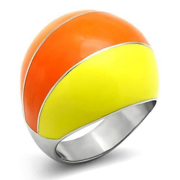High polished (no plating) Stainless Steel Ring with No Stone for Women No Stone Stone Color Style TK257 Size 8